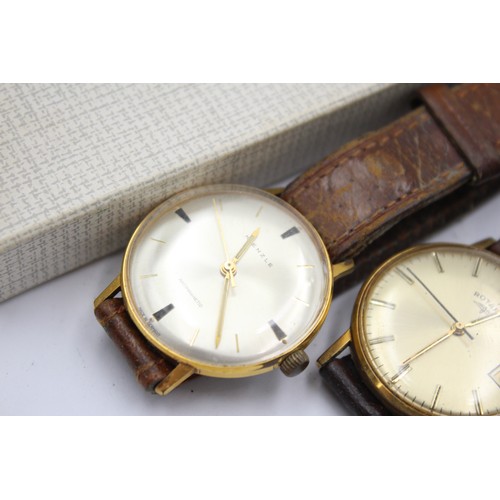 503 - 3 x Vintage Gents Gold Tone WRISTWATCHES Hand-Wind WORKING Inc. KIENZLE Etc.     117122