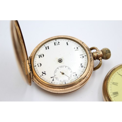 505 - 2 x Vintage Gents Rolled Gold Open Face / Full Hunter POCKET WATCHES Hand-Wind   SPARES & REPAIRS / ... 