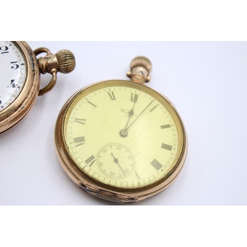 505 - 2 x Vintage Gents Rolled Gold Open Face / Full Hunter POCKET WATCHES Hand-Wind   SPARES & REPAIRS / ... 