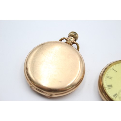 505 - 2 x Vintage Gents Rolled Gold Open Face / Full Hunter POCKET WATCHES Hand-Wind   SPARES & REPAIRS / ... 