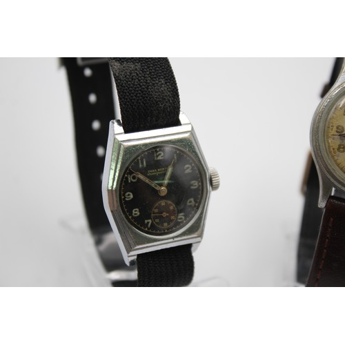 507 - 2 x Vintage Gents Military Style WRISTWATCHES Hand-Wind WORKING Inc. AVIA Etc.     117135