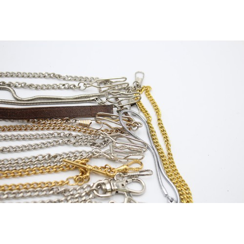 512 - 16 x Assorted Gents POCKET WATCH CHAINS / ALBERTS Inc. Gold / Silver Tone Etc.     349431