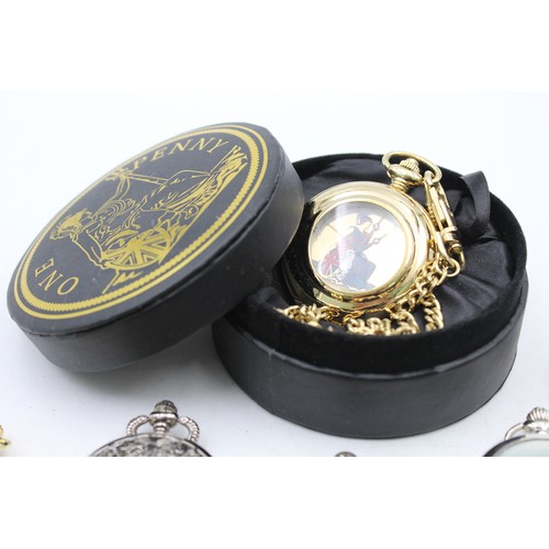 515 - 10 x Assorted Gents Collectors POCKET WATCHES Quartz Inc. British Themes Etc.       349426