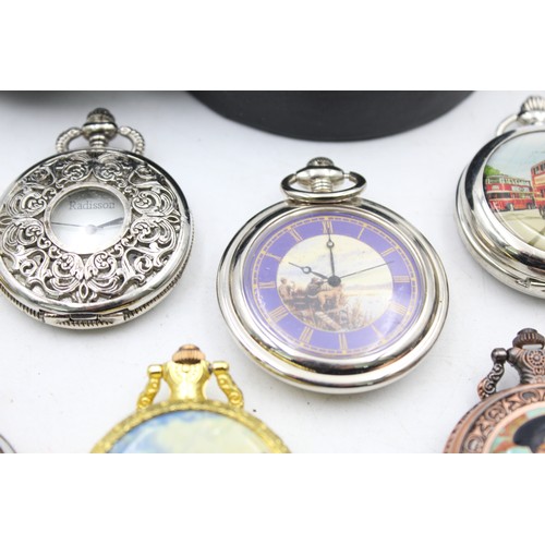 515 - 10 x Assorted Gents Collectors POCKET WATCHES Quartz Inc. British Themes Etc.       349426