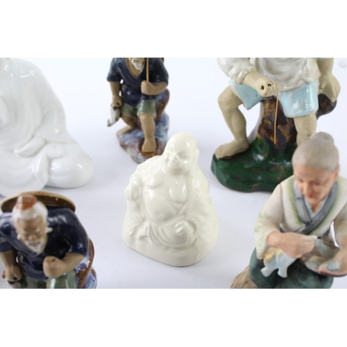 349 - 10 x Vintage Chinese / Japanese ORNAMENTS Inc Ceramic, Carved Stone, Buddhas Etc       627560