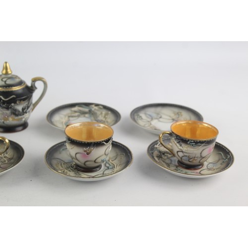 351 - 12 x Vintage Fairylight Japanese MORIAGE Dragonware Set Inc Cups, Saucers, Vases       627597