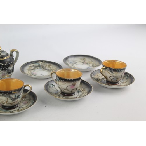 351 - 12 x Vintage Fairylight Japanese MORIAGE Dragonware Set Inc Cups, Saucers, Vases       627597