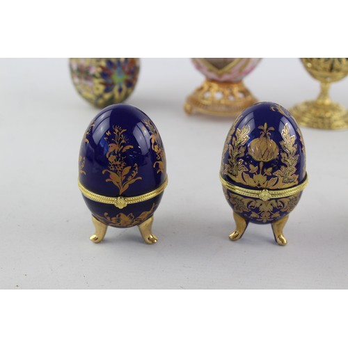 369 - 8 x Vintage Assorted DECORATIVE EGG Ornaments Inc Cream, Blue, Enamel Etc     627596