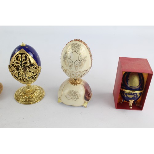 369 - 8 x Vintage Assorted DECORATIVE EGG Ornaments Inc Cream, Blue, Enamel Etc     627596