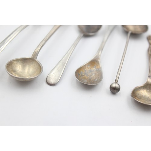 370 - 8 x Antique / Vintage Hallmarked .925 STERLING SILVER Condiment Spoons (45g)     664681