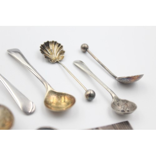 371 - 8 x Antique / Vintage Hallmarked .925 STERLING SILVER Condiment Spoons (37g)     664650