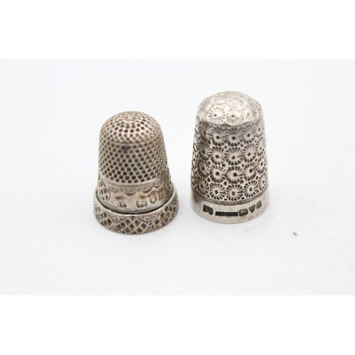 373 - 6 x Antique / Vintage .925 STERLING SILVER Thimbles Inc Charles Horner Etc (32g)     664432