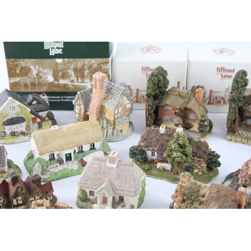 377 - 34 x Assorted Vintage Minature Ceramic Cottages Inc Lilliput Lane, John Hine     627572