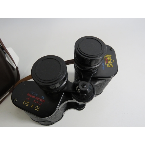 338 - Hans Weiss 10x50 field Binoculars with case