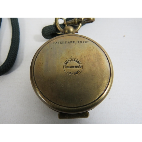 675 - Vintage brass marching compass by short and mason limited 