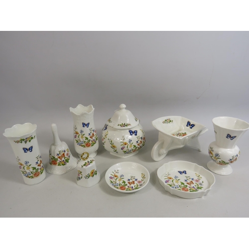 693 - Selection of Aynsley cottage garden china vases, dish, etc