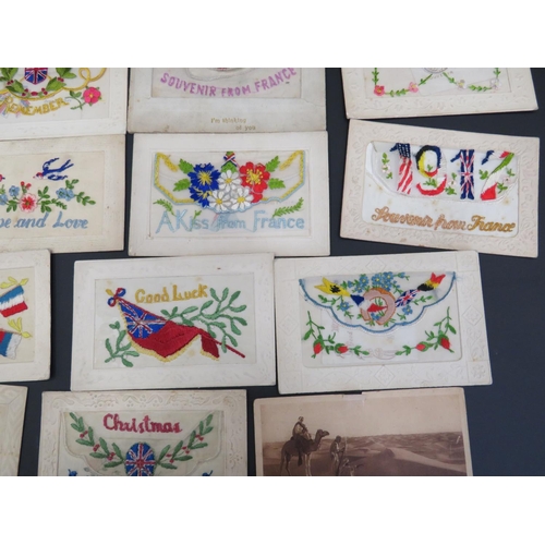 537 - Selection of WW1 Fabric postcards. See photos.