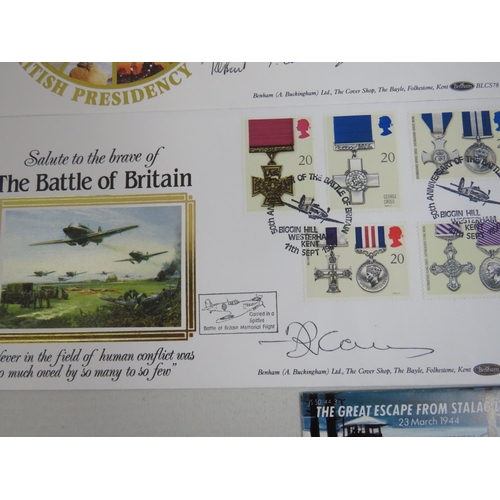 564 - Five very special WW2 commemorative FDC's, Each signed by RAF Aircrew. See photos.