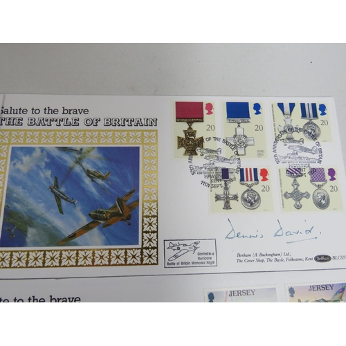 564 - Five very special WW2 commemorative FDC's, Each signed by RAF Aircrew. See photos.