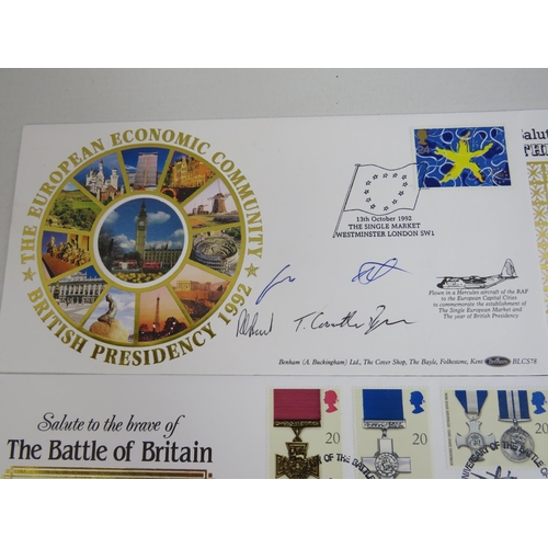 564 - Five very special WW2 commemorative FDC's, Each signed by RAF Aircrew. See photos.