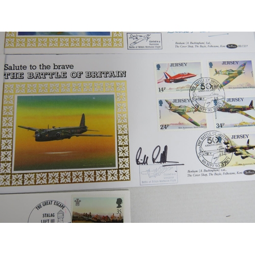 564 - Five very special WW2 commemorative FDC's, Each signed by RAF Aircrew. See photos.