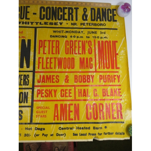 577 - Large and Coloufull 1960's Gig poster for BB & Dance. Features Donovan, Fairport Convention, Fleetwo... 