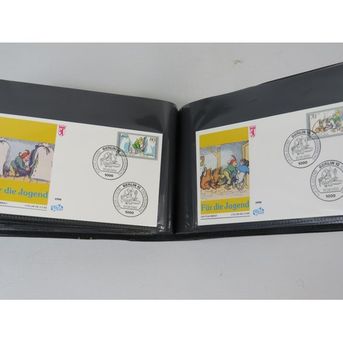 557 - Well presented leatherette bound album of German first day covers. Approx 80+ covers. See photos. 12... 