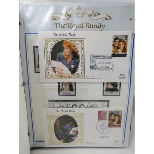 560 - Three well presented  leatherette albums of Royal Family Commemorative Presentation packs /FDC's .  ... 