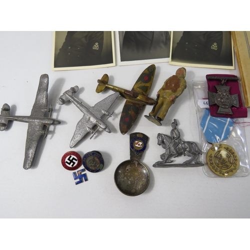 637 - Mixed lot to include military items, poems by Richard Elwes, Very vintage die cast metal models, rep... 