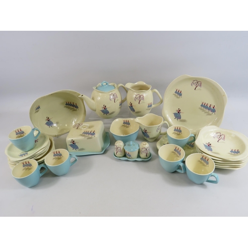 20 - Rare Beswick Ballet teaset etc including butter dish, Cruet set etc. Over 30 pieces in total.