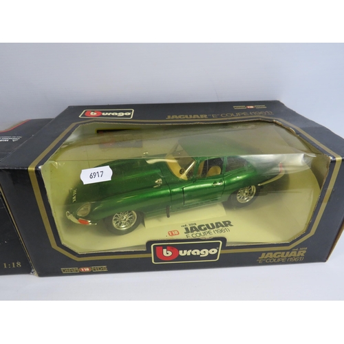 108 - Maisto special edition Ford Gt 90 and a Burago Jaguar E Coupe 1961 die- cast vehicles.