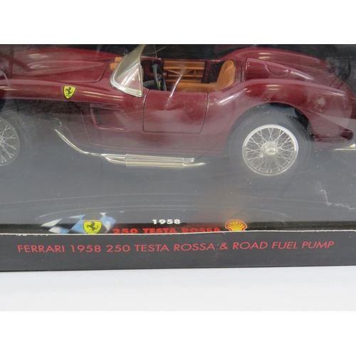 83 - Shell Classico Collezione Ferrari Testa Rossa 1958 1:18 die-cast model vehicle with fuel pump.