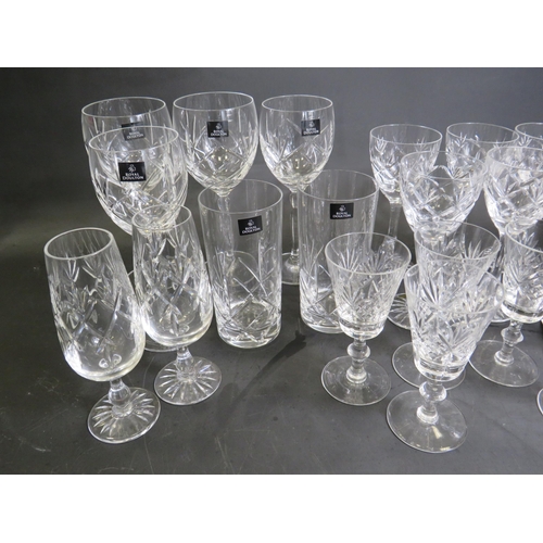 166 - Large selection of Royal Doulton crystal drinking glasses 28 in total.