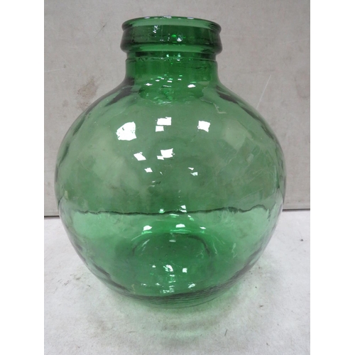 754 - Vintage Green Glass Carboy. See photos