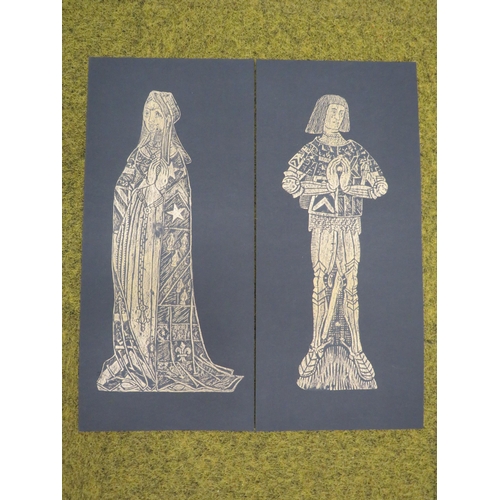 982 - Pair of Etchings of a Medieval man and lady 22