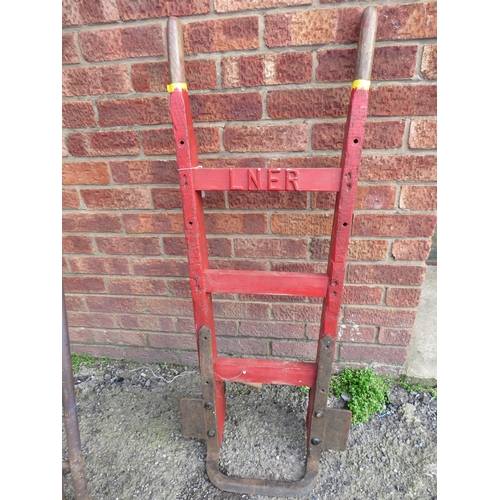 988 - Vintage LNER barrow with no wheels.