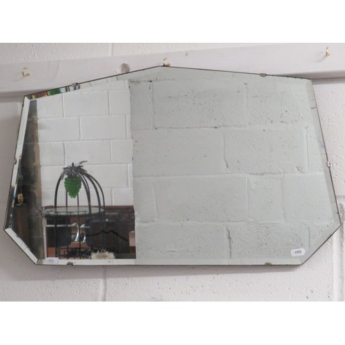 997 - 1930's era bevelled glass hall mirror with hanging chain. see photos.