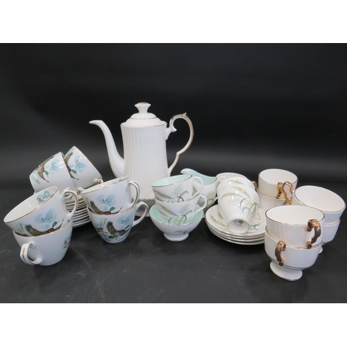 751 - 3 China part teasets including Royal Albert Festival pattern.