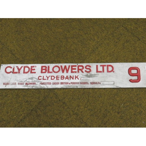 1005 - Clyde Engine plate. 30 inches long. See photos.