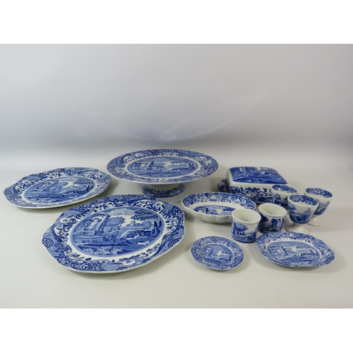 28 - Spode Italian mixed lot including butter dish, cake plate, egg cups etc.