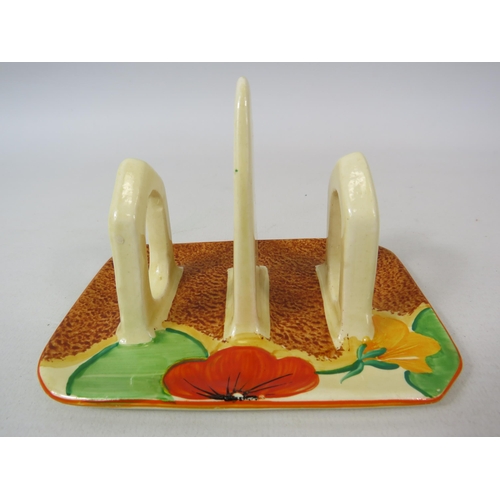 106 - Clarice Cliff bizarre range Nasturtium toast rack.