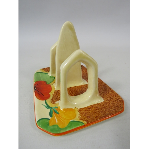 106 - Clarice Cliff bizarre range Nasturtium toast rack.