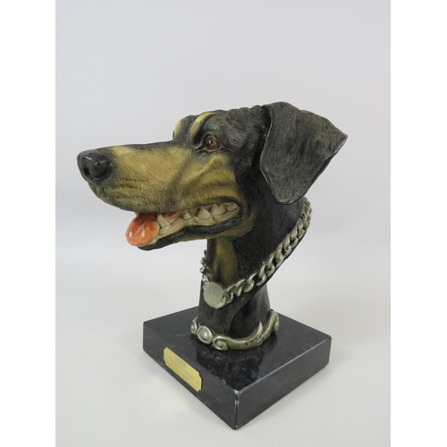 42 - A Bust of a Dobermann dog which stands approx 9