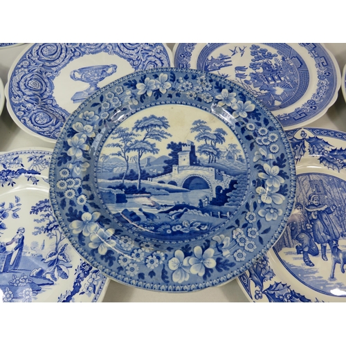 46 - Spode Blue room collectors plates plus one by wedgwood.