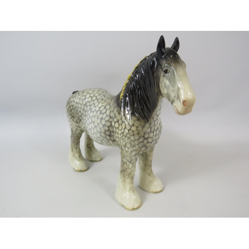 93 - Rare Beswick Rocking horse grey shire mare model no 818.