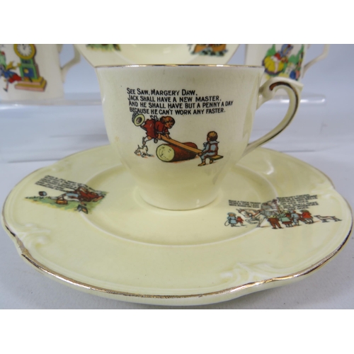 131 - Vintage Nursery Rhyme ceramics, Cups etc.