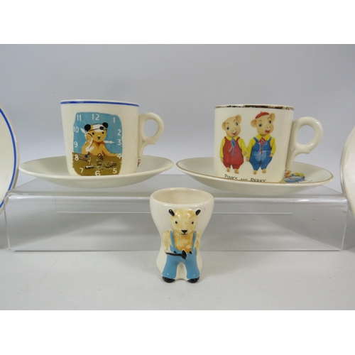 135 - Selection of vintage childrens nursery china Sooty and Pinky & Perky.