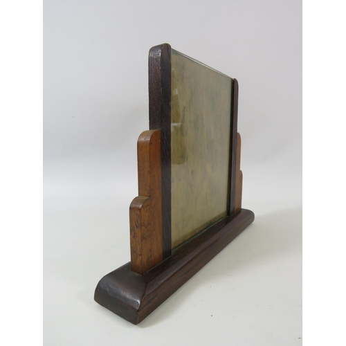 164 - Art deco wooden picture frame. 20.5cm tall & 25.5cm long.