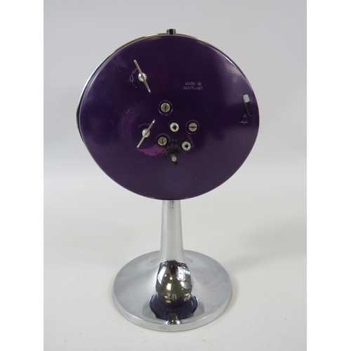 167 - Big Ben Westclox repeater purple retro alarm clock in working condition.