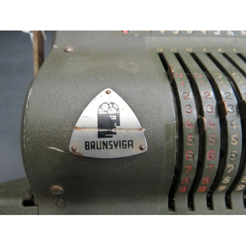 175 - Vintage Brunsviga hand cranked mechanical calculator.